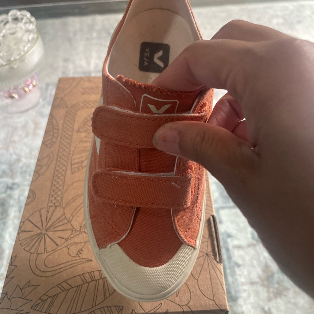 Veja Orange Velcro Sneakers Retro-Inspired Casual - Picture 3 of 8